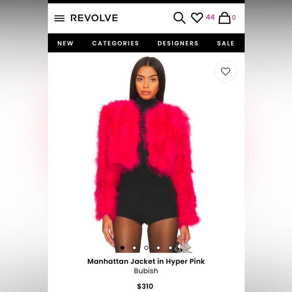 BUBISH, feather jacket - deep pink SMALL